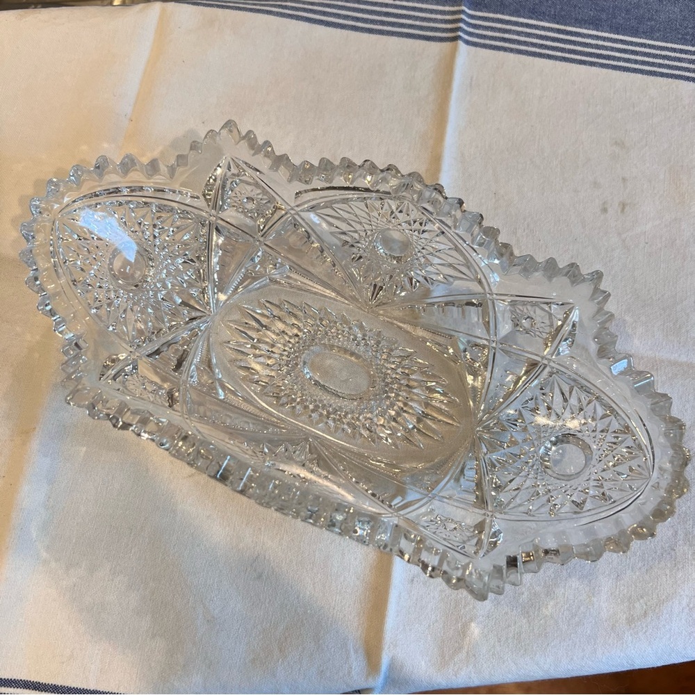 McKEE Martel Vintage Oval Pressed Glass Bowl